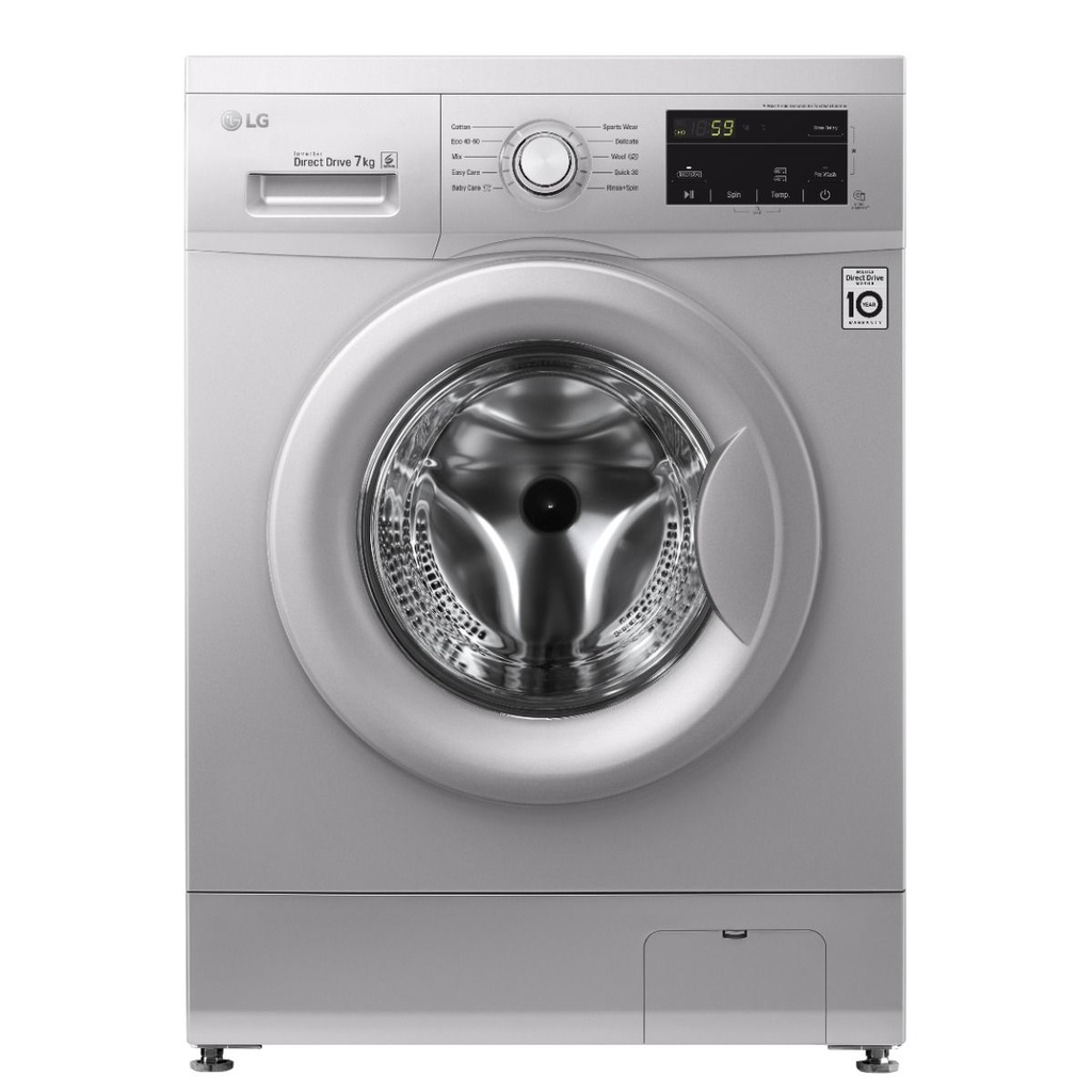 LG Front Load Automatic Washing Machine , 7kg , inverter moto , Silver